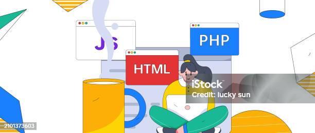 Programming Character Design Programming Teaching Development Flat Character Vector Concept ...