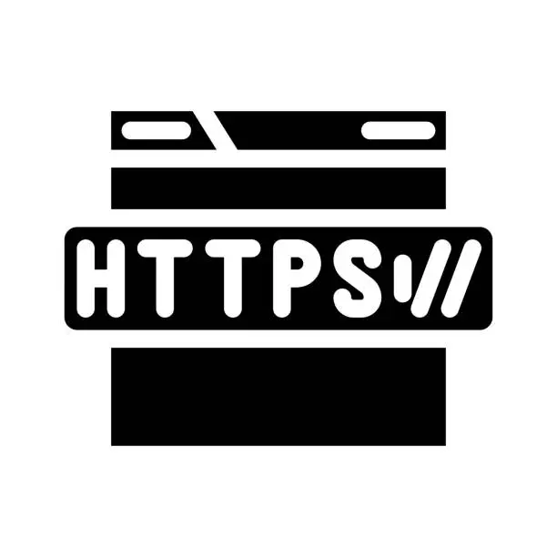 Vector illustration of https seo glyph icon vector illustration