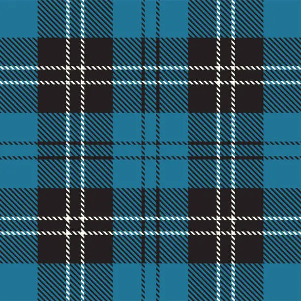 Vector illustration of Ramsay Blue Ancient Scottish Tartan Plaid Pattern Fabric Swatch