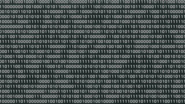 Digital binary code, zero and one, bit and bytes.