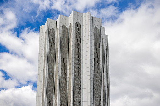Kuala Lumpur, Malaysia - January 5th 2024: Top of Dayabumi, a modern tall office building in the center of the Malaysian capital