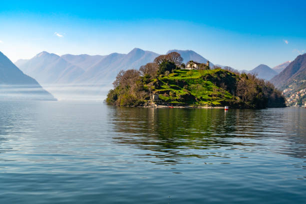 istock Town of Ossuccio and Comacina Island. 2101412275