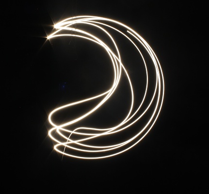 Light photography of a crescent moon