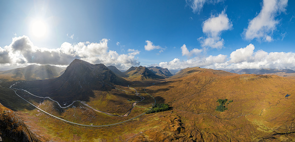 Glencoe Highlands Scotland Aerial view