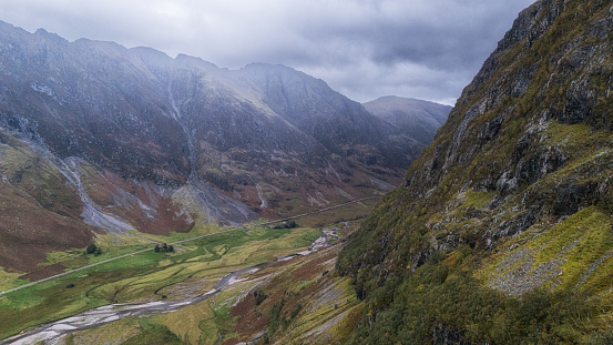 Glencoe Highlands Scotland Aerial view