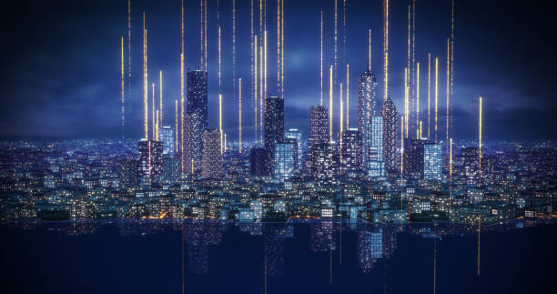 istock Smart City Covered By Free Wireless Network. High Speed Internet Connection. 2101442579