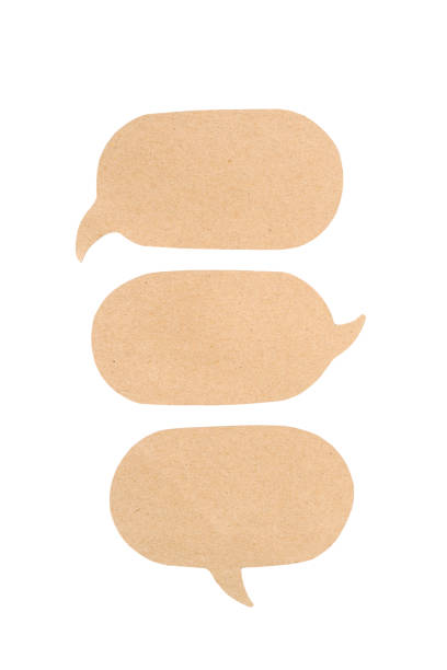 istock set of speech bubble from  recycled brown paper isolated on white background including clipping path 2101446747