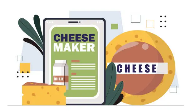 Vector illustration of Cheese maker vector concept