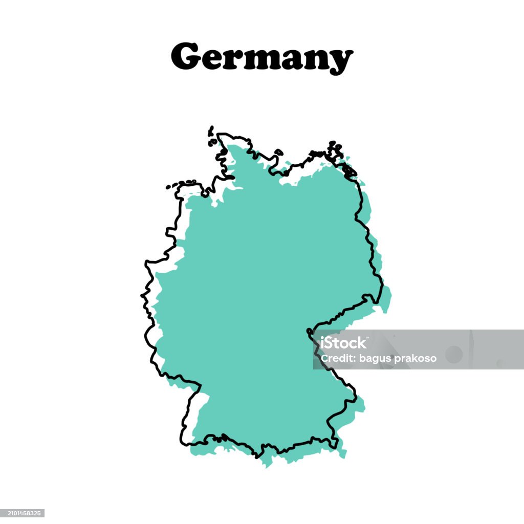 Red Germany Map Stylized Simple Red Outline Map Of Germany Stock Illustration ...