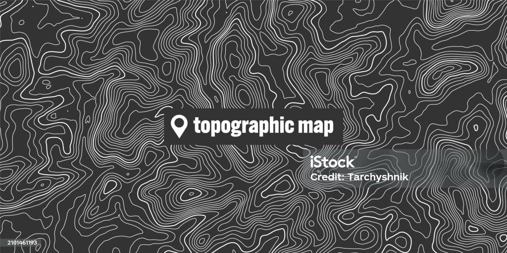 Topographic Screen Topographic Map With Contour Lines Geographic Terrain Grid Relief ...