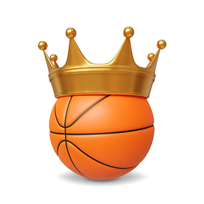 Basketball in a crown isolated on white background. 3d-rendering