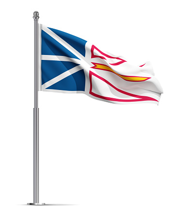 Newfoundland and Labrador flag isolated on white background. Province of Canada