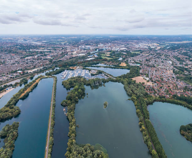 istock amazing aerial view of the Caversham Lakes, Reading, Berkshire 2101489607