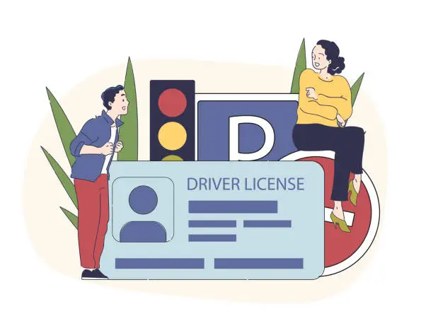 Vector illustration of Driver license vector simple concept