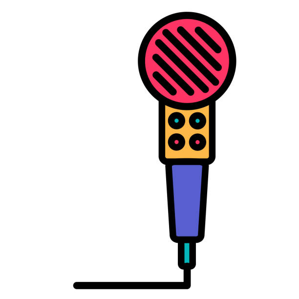 karaoke microphone party color stroke icon - memphis tennessee audio点のイラスト素材／クリップアート素材／マンガ素材／アイコン素材