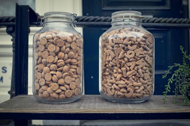 istock 2 glass jars with alphabet and button-shaped cookies on a shelf 2101521237