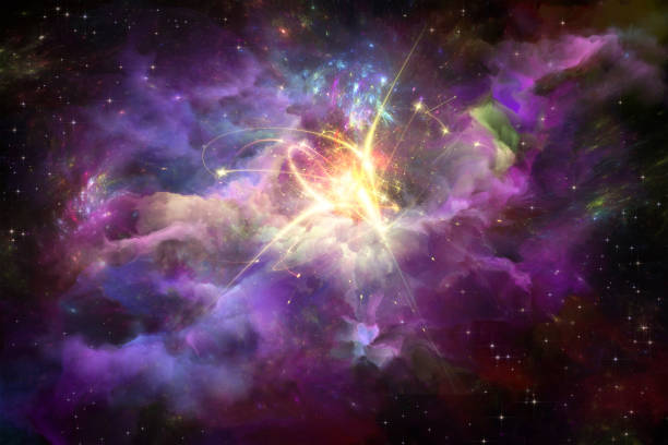 Outer space fantasy Nebula of paint and light on subject of art, design and creativity. supernova stock pictures, royalty-free photos & images