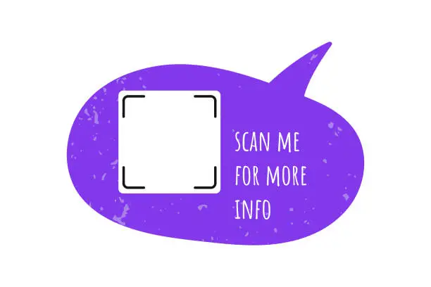 Vector illustration of speech bubble with space for a QR code