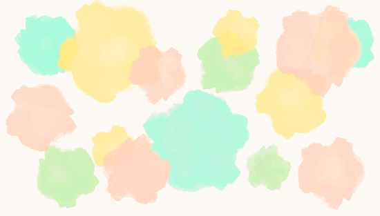 Abstract Watercolor Background of Hand-painted Round Brush Strokes in Pastel Colors