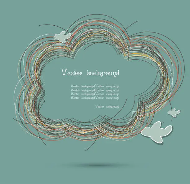 Vector illustration of cloud nest vector background1