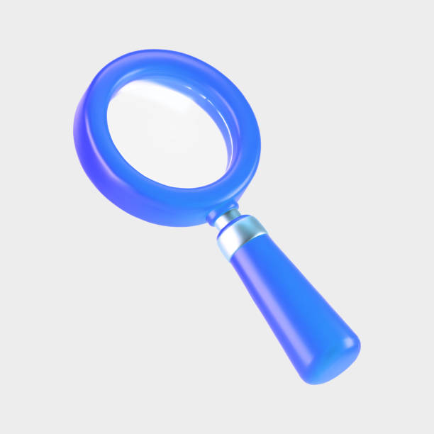 istock 3d blue magnifying glass icon isolated on gray background. Render minimal transparent loupe search icon for finding, reading, research, analysis information. 3d cartoon realistic vector 2101575272