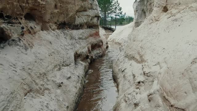narrow canyon of Creek before flowing into river