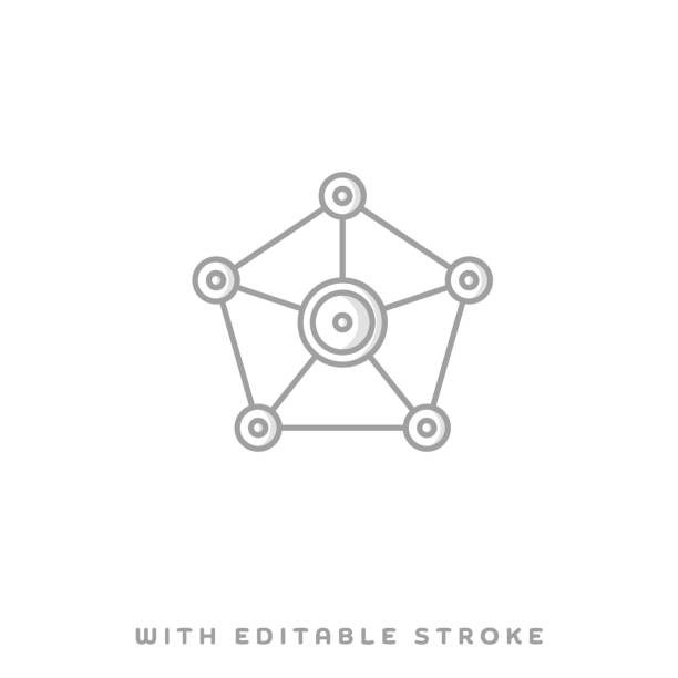 Network Access Point concept line icon with shadow and editable stroke. Network access point concept graphic design can be used as icon representations. The vector illustration is line style, pixel perfect, suitable for web and print with editable linear strokes. access point router stock illustrations
