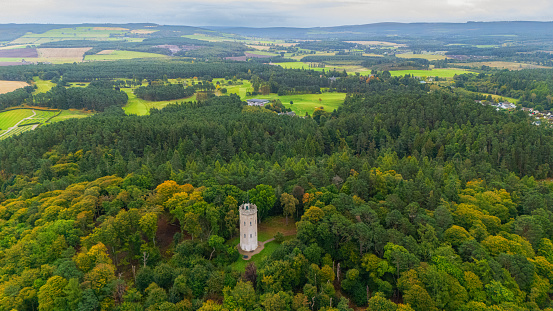 Nelson Tower, located on Cluny Hill in Forres, is a memorial to Admiral Lord Nelson. This 21meter high octagonal structure was built by the Forres Trafalgar Club to commemorate Nelsons victory at the Battle of Trafalgar. The foundation stone was laid on August 26, 1806, and the tower was opened to the public on Trafalgar Day, October 21, 1812