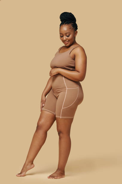 istock Curvy Woman Wearing Shaper Shorts 2101619746