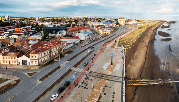 drone view over coastline  of Punta Arenas – Chile