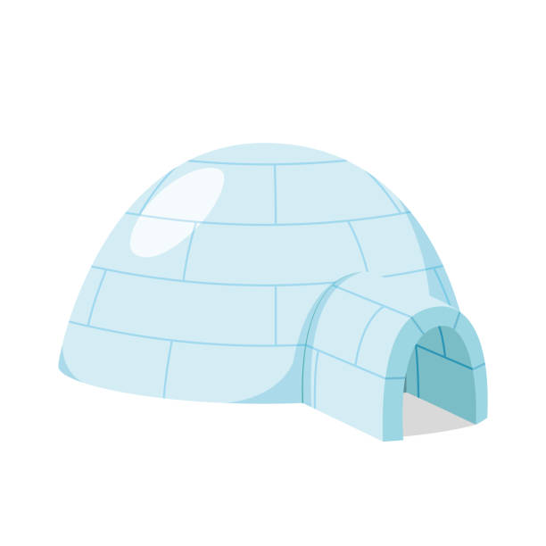 istock Vector illustration of a traditional eskimo Igloo in cartoon style isolated on white background. Traditional Houses of the World Series 2101632041