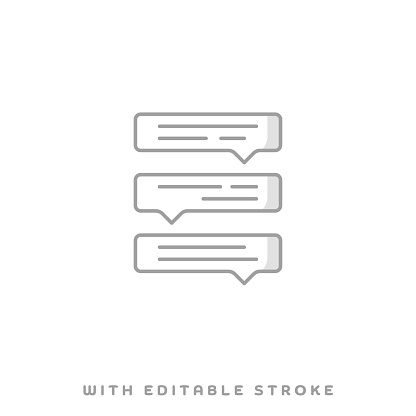 Conversation history concept graphic design can be used as icon representations. The vector illustration is line style, pixel perfect, suitable for web and print with editable linear strokes.