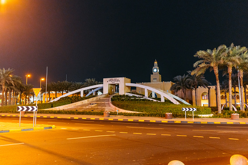 Sief square in Kuwait City In Kuwait at night.