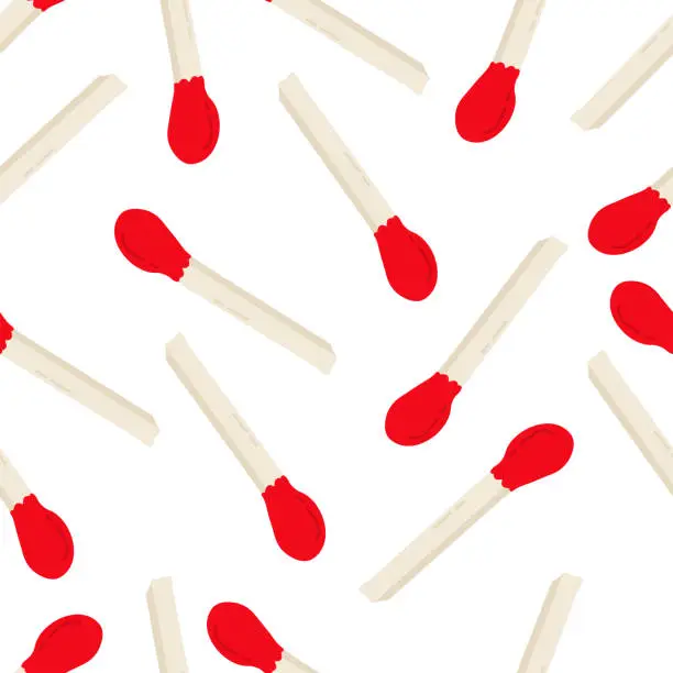 Vector illustration of Creative texture.  Row of Matches Pattern on a white Background
 Creative texture.