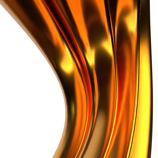 istock Gold Delicate Modern Art Linear Isolated Metal Organic Plate Elegant Modern 3D Rendering Abstract Background 2101661592
