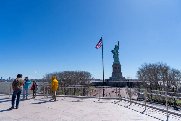 Statue of Liberty on Liberty island stock photo