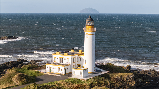 Turnberry Lighthouse, also known as Turnberry Point Lighthouse, is a historic beacon located on the coast of South Ayrshire, Scotland. It was designed by David and Thomas Stevenson and first lit on August 30, 1873
