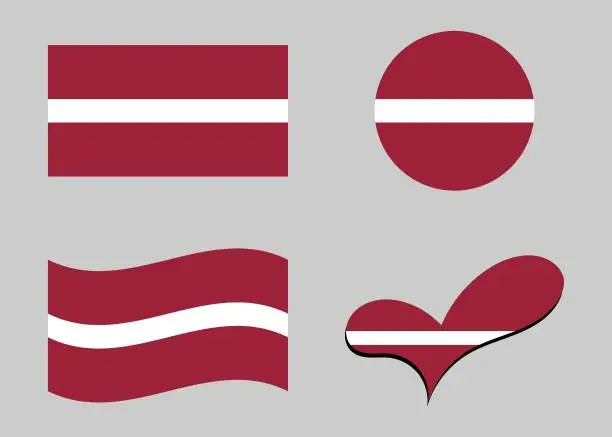 Vector illustration of Flag of Latvia