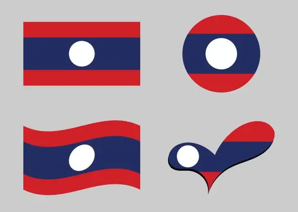 Vector illustration of Flag of Laos