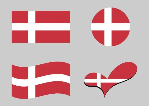 Vector illustration of Flag of Denmark