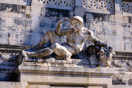 Statue of the Adriatic Sea Fountains of the two seas in Rome, Italy