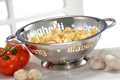 Fagottini pasta, tomato, garlic, mushroom