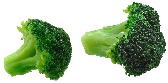 broccoli cut out on white background