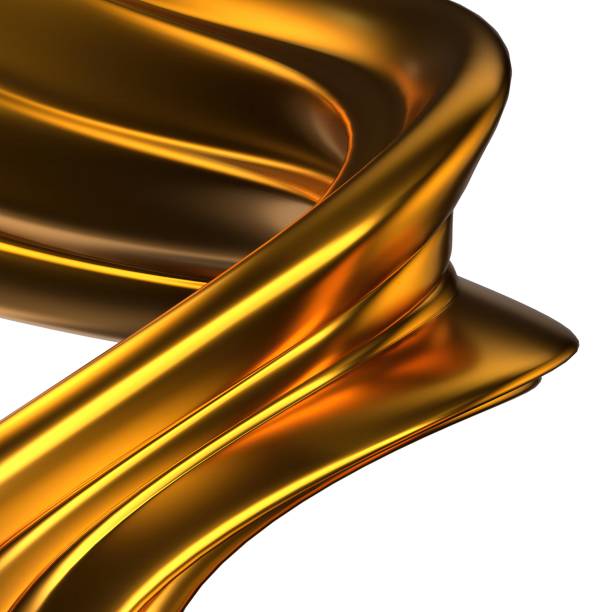 istock Gold Delicate Luxury Design Isolated Metal Organic Plate Elegant Modern 3D Rendering Abstract Background 2101690248