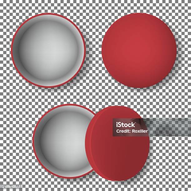 Apparent Box Round Open Round Metal Box Stock Illustration - Download Image Now ...