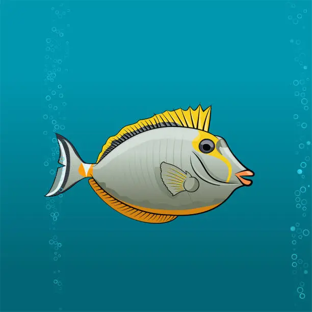 Vector illustration of Tropical Fish foxface rabbit pic