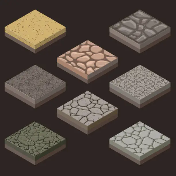 Vector illustration of stone tiles kit