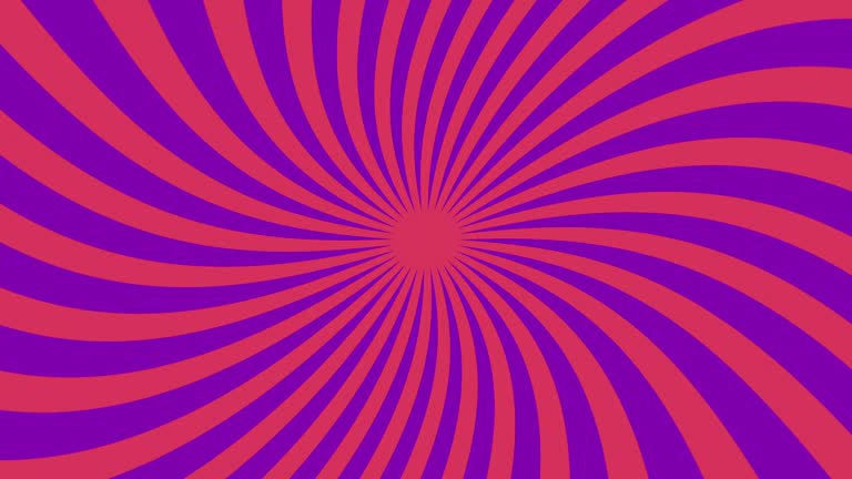 Wide Purple and Red Groovy Sunburst 4k Animation, 70s 80s Inspired Abstract Seamless Loop Motion Graphics