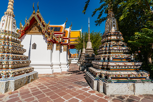 Wat Pho (Temple of the Reclining Buddha) in Bangkok in Thailand.