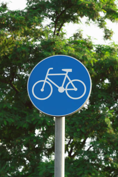 istock Bike path sign in the city. 2101754645